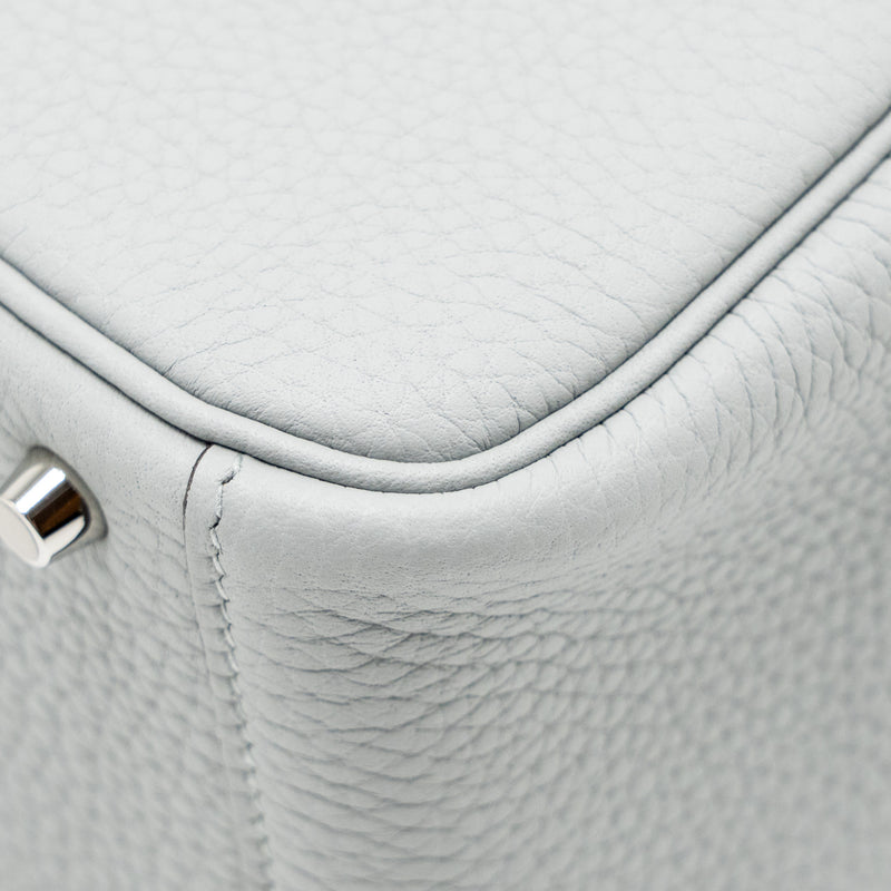 Hermes Mini Lindy II Clemence Blue Glacier SHW Stamp K