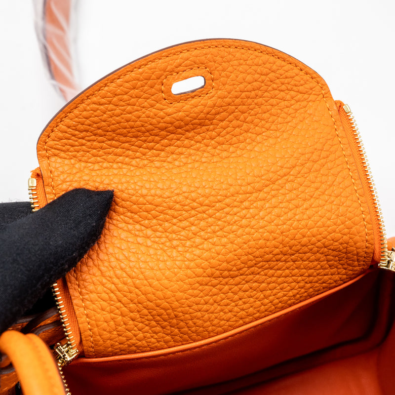 hermes mini lindy clemence orange GHW stamp B