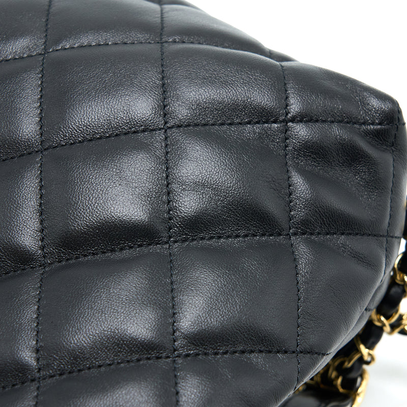 Chanel 22B Hobo Bag Lambskin Black GHW(Microchip)