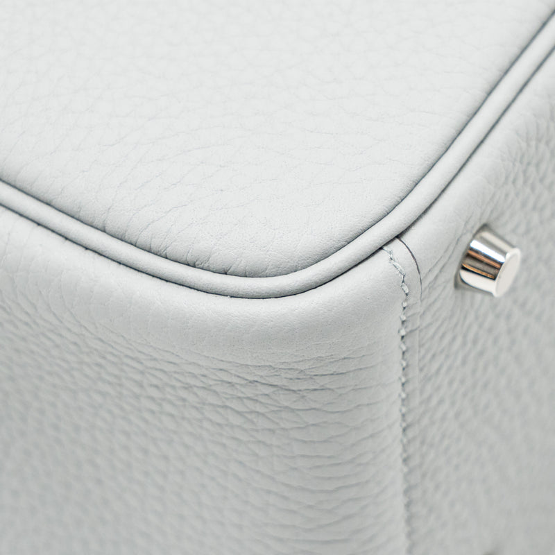 Hermes Mini Lindy II Clemence Blue Glacier SHW Stamp K