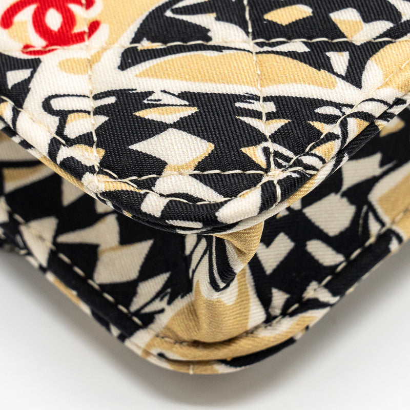 Chanel Mini Clutch With Chain Fabric Multicolour LGHW (Microchip)