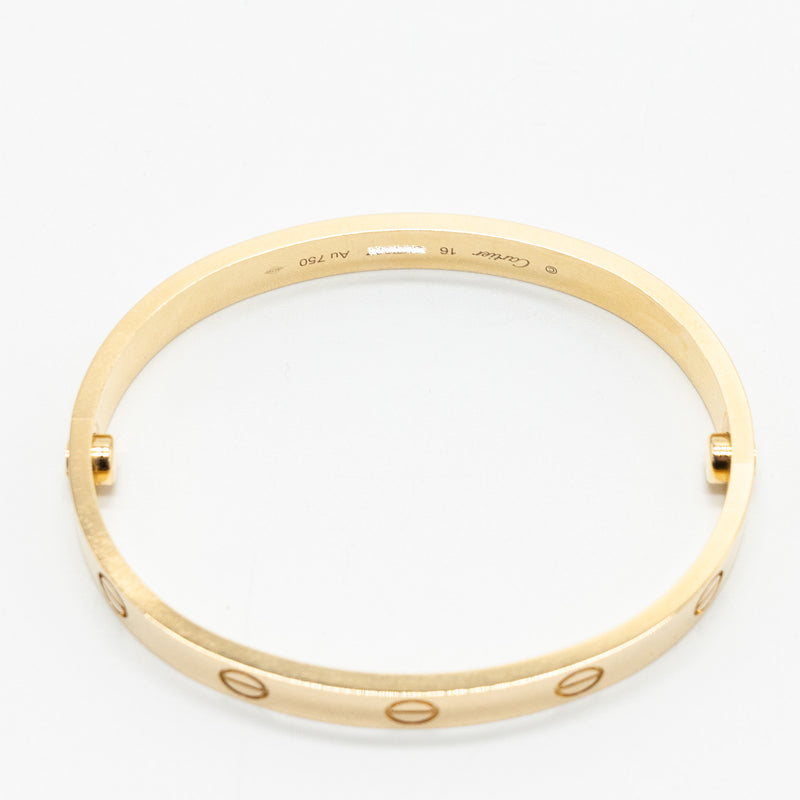 Cartier size 16 love bracelet  yellow gold