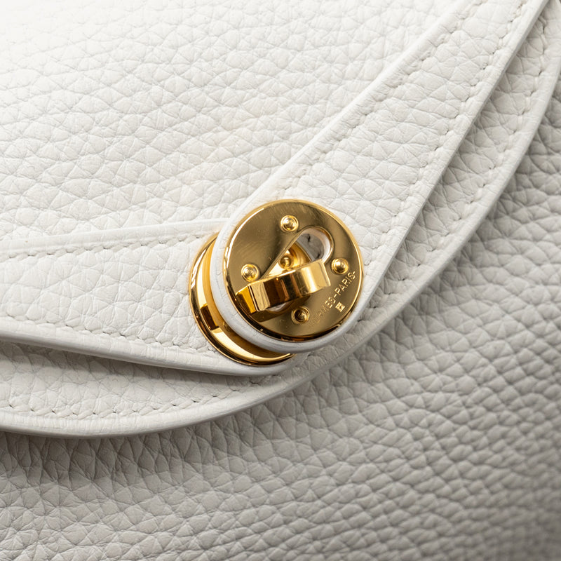 Hermes Mini Lindy clemence New White GHW stamp W