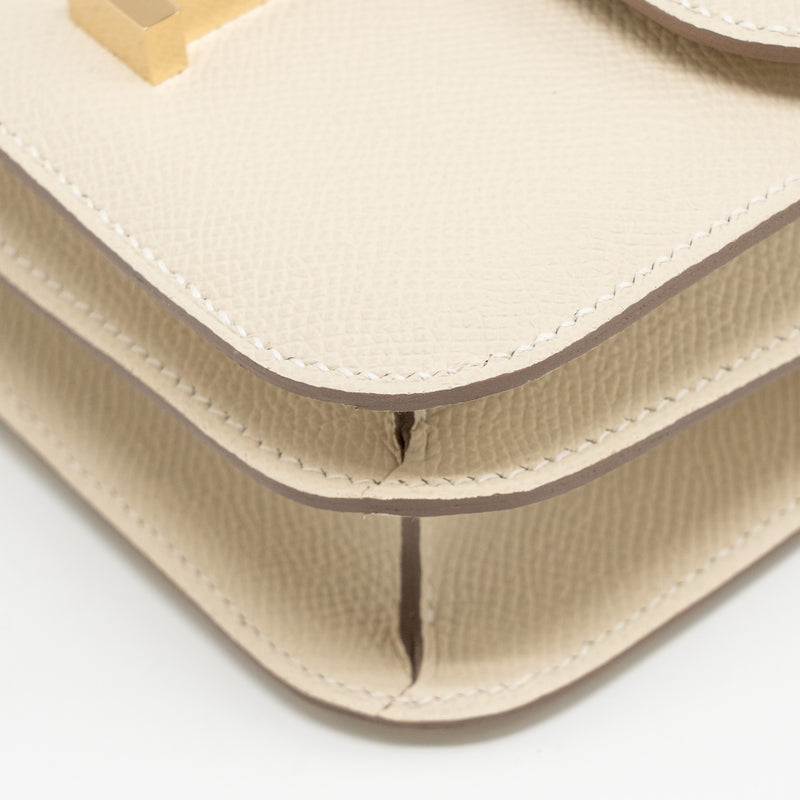 Hermes Mini Constance Epsom craie LGHW Stamp W