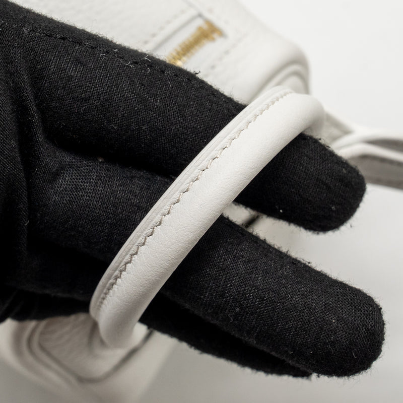 Hermes Mini Lindy clemence New White GHW stamp W