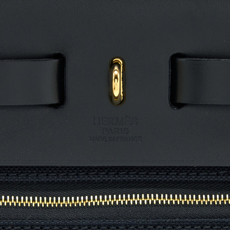 Hermes Herbag Zip 31 Bag Canvas/Hunter Black GHW Stamp U