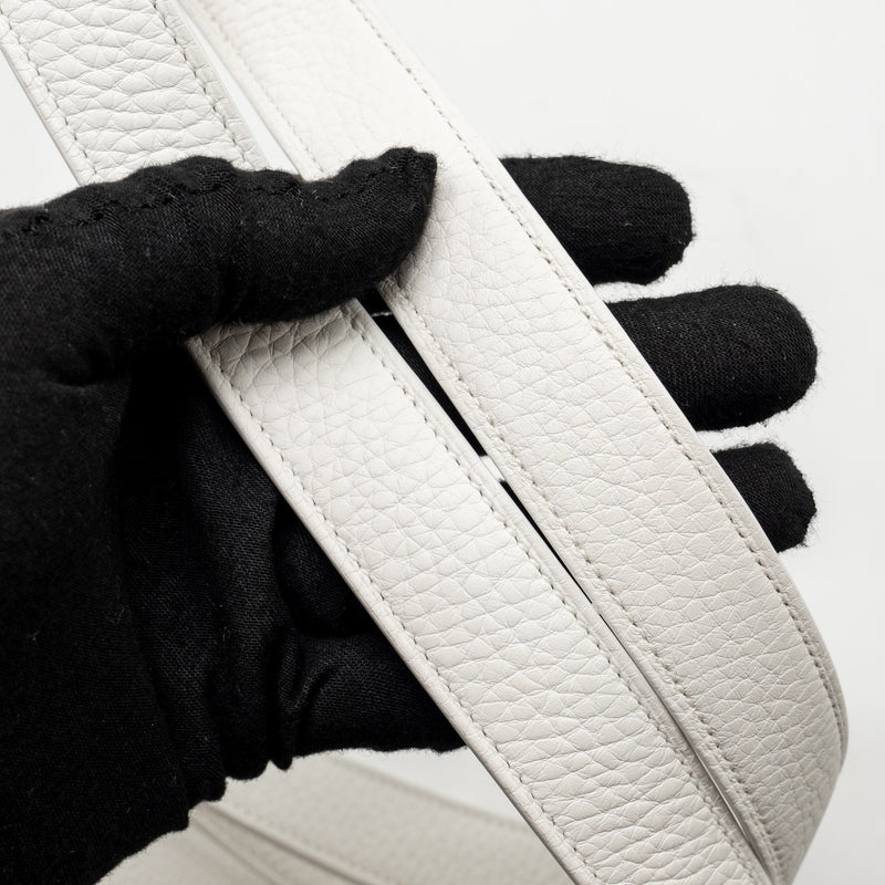 Hermes Mini Lindy clemence New White GHW stamp W