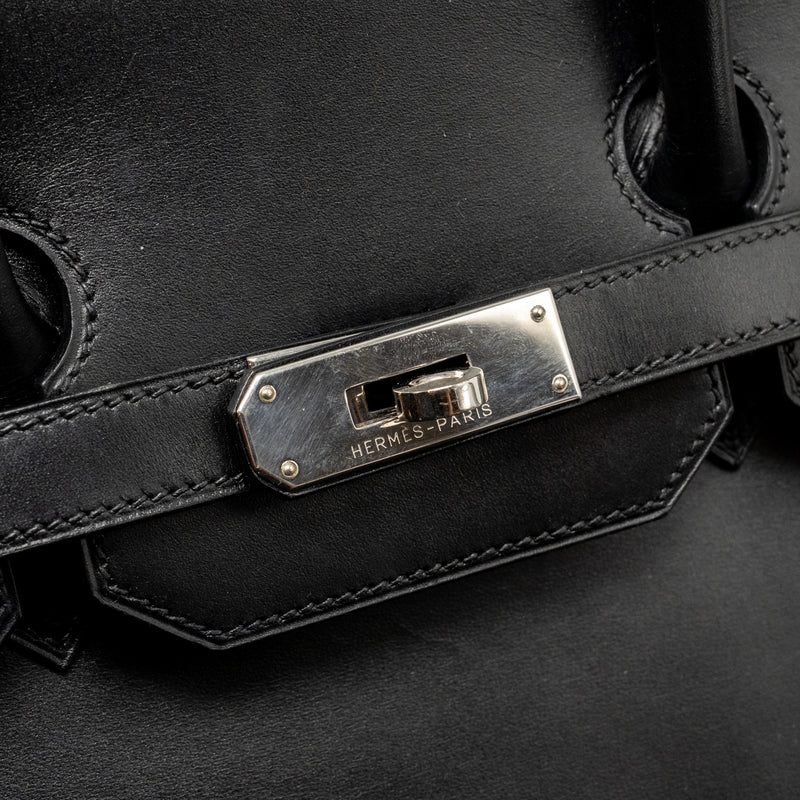Hermes Birkin 35 Box Black SHW Stamp Square I