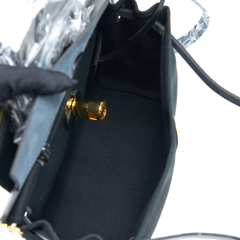 Hermes Herbag Zip 31 Bag Canvas/Hunter Black GHW Stamp U