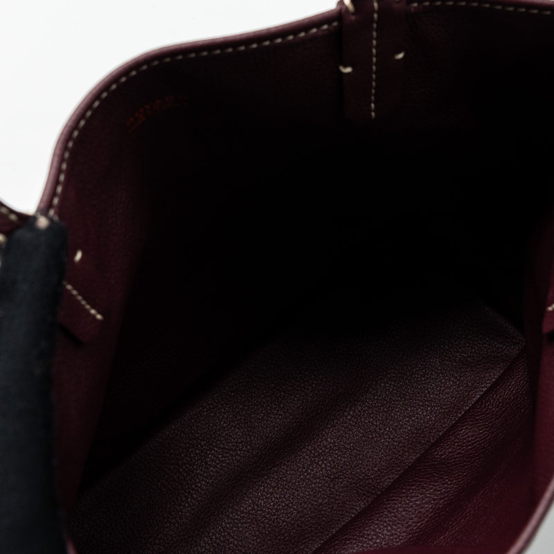 Brand New Goyard Anjou Mini Bag in Dark Red Canvas and Leather