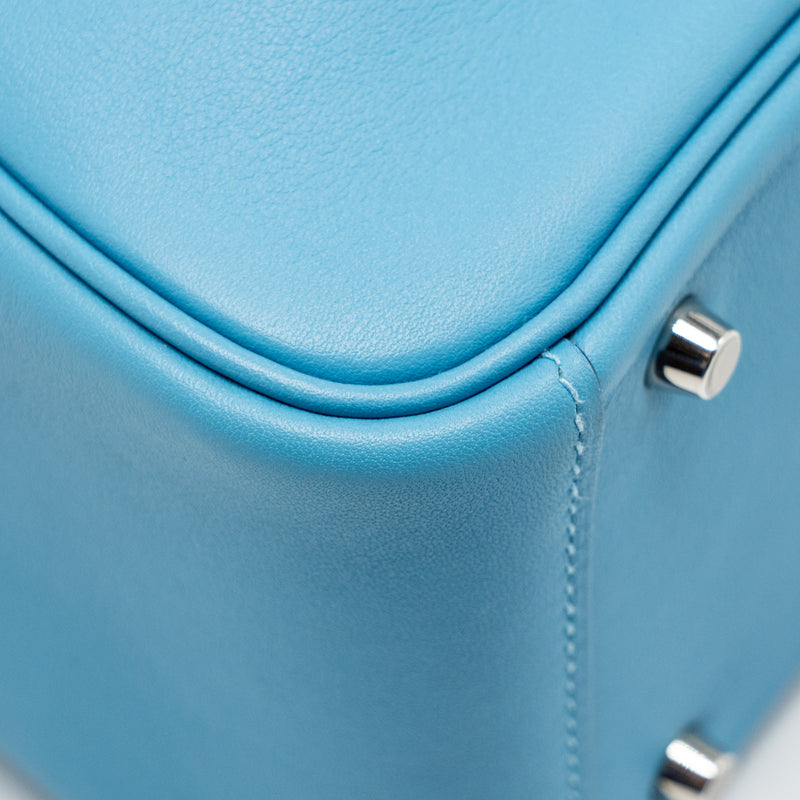 Hermes Mini Lindy Swift Blue de Nord SHW Stamp Y