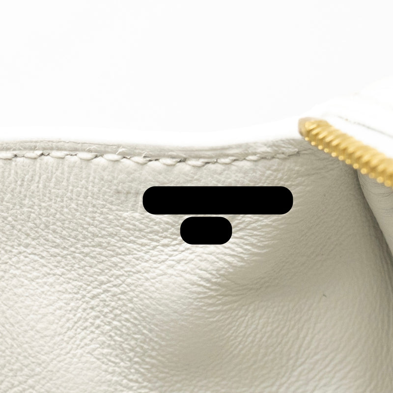 Hermes Mini Lindy clemence New White GHW stamp W