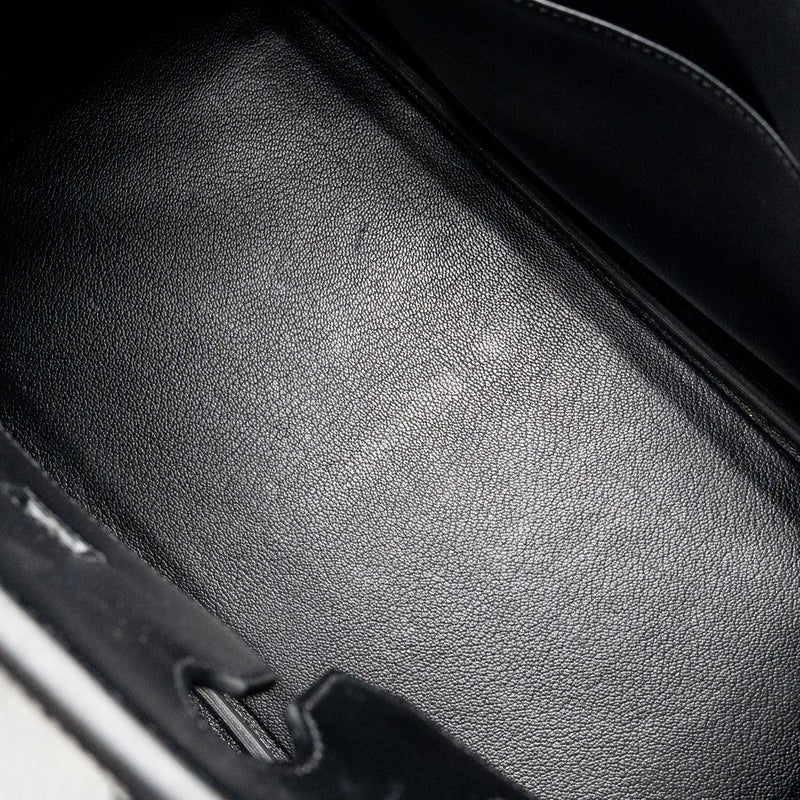 Hermes Birkin 35 Box Black SHW Stamp Square I