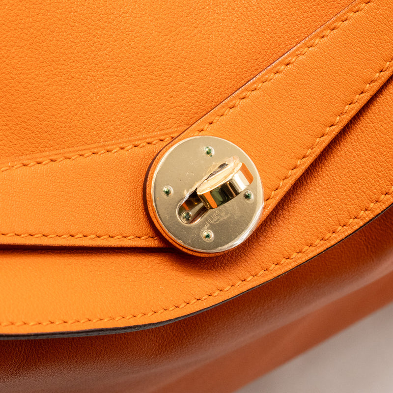 Hermes Lindy 30 Swift Leather orange / red LGHW Stamp X