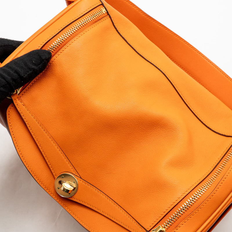 Hermes Lindy 30 Swift Leather orange / red LGHW Stamp X