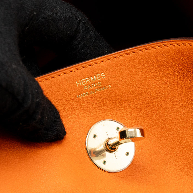 Hermes Lindy 30 Swift Leather orange / red LGHW Stamp X