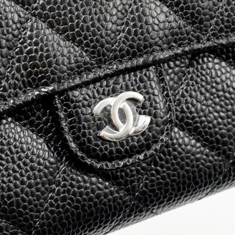 Chanel Classic Flap Wallet Caviar Black SHW (Microchip)