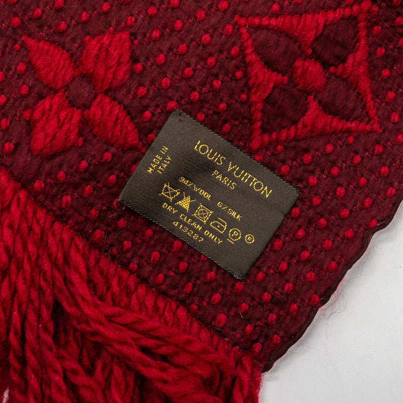 Louis Vuitton logomania scarf wool / silk red