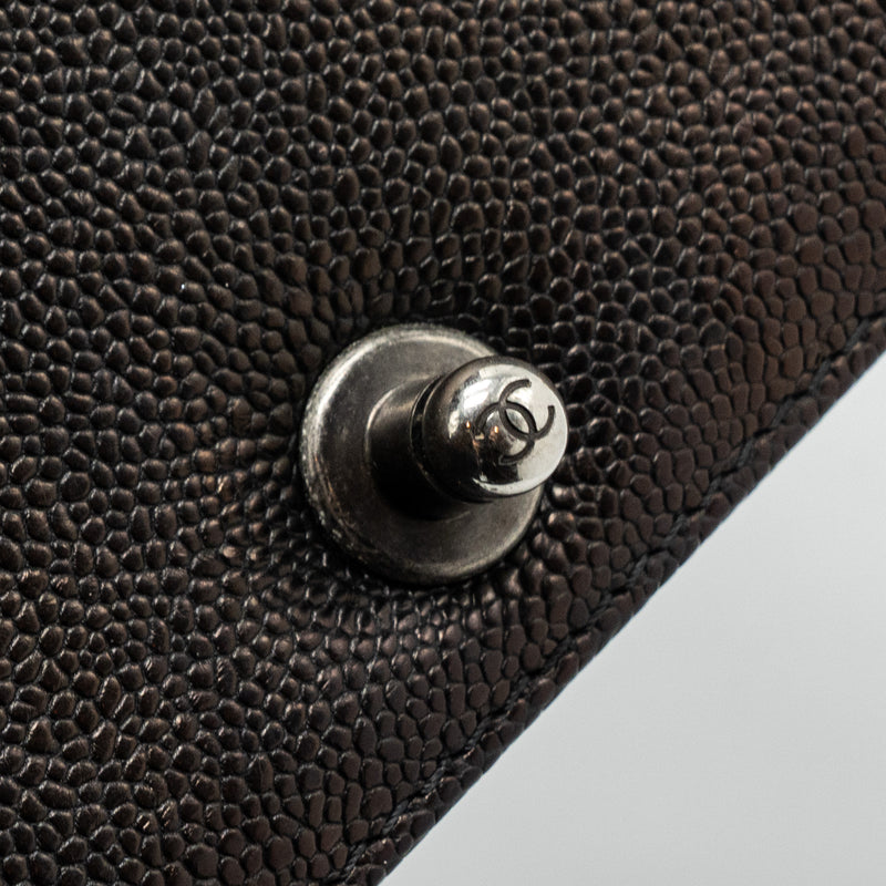 Chanel small boy bag caviar black ruthenium hardware