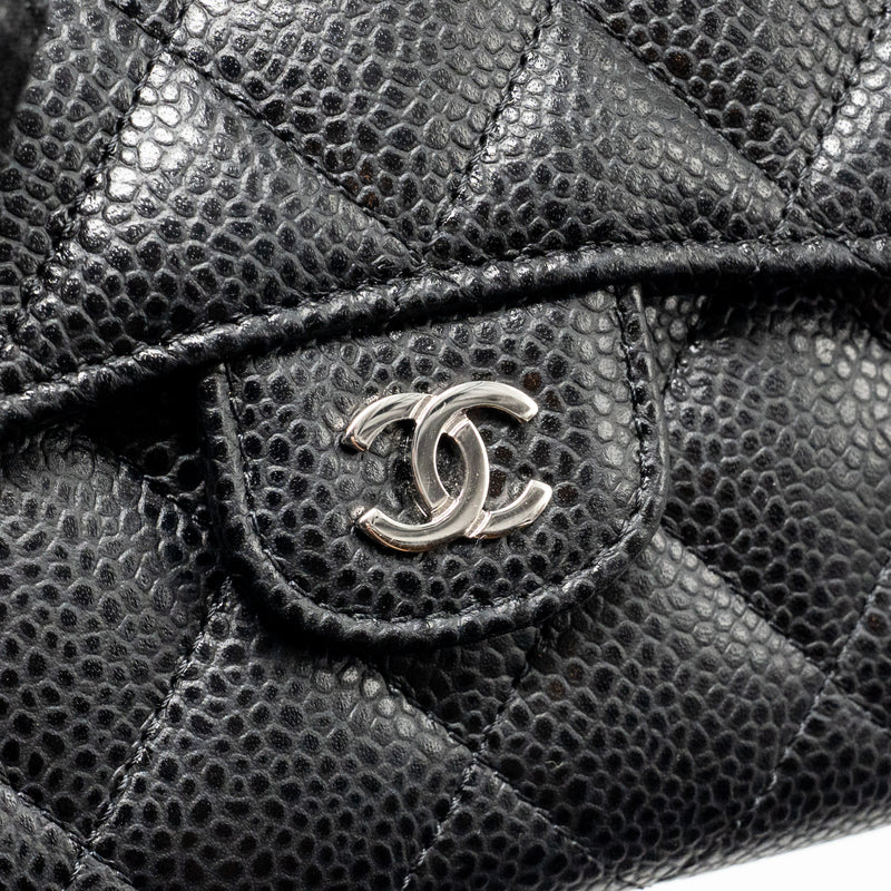 Chanel Small Classic Flap Wallet Caviar Black SHW
