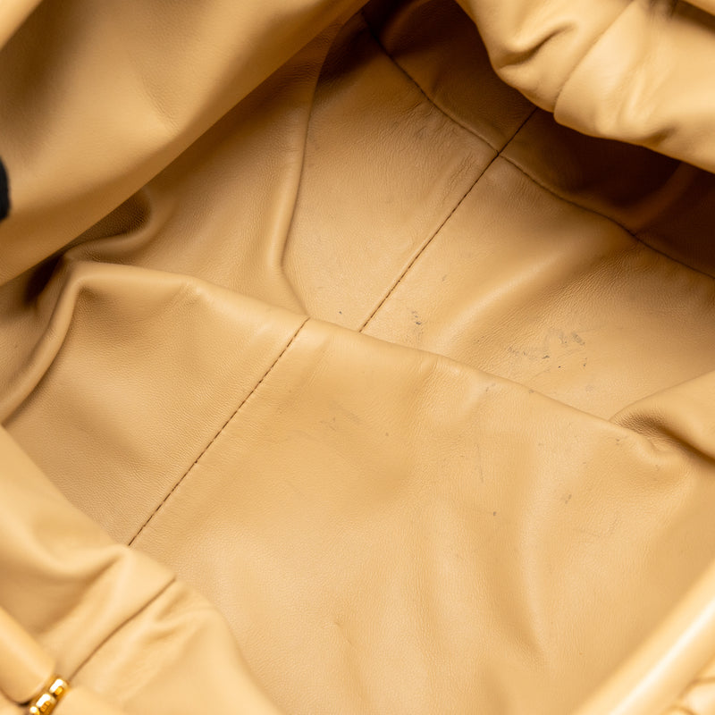 Bottega Veneta Pouch Intrecciato Leather Beige GHW