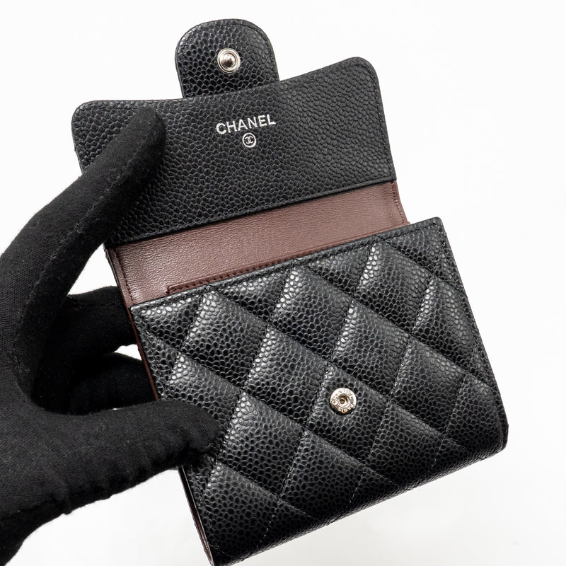 Chanel Small Classic Flap Wallet Caviar Black SHW