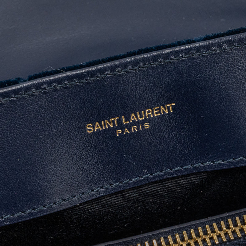 Saint Laurent /YSL Medium Lou Lou In Velvet Blue GHW