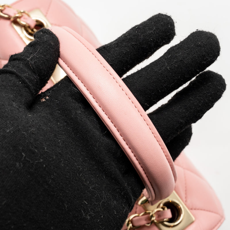 Chanel Top Handle Trendy CC Flap Bag Lambskin Pink LGHW