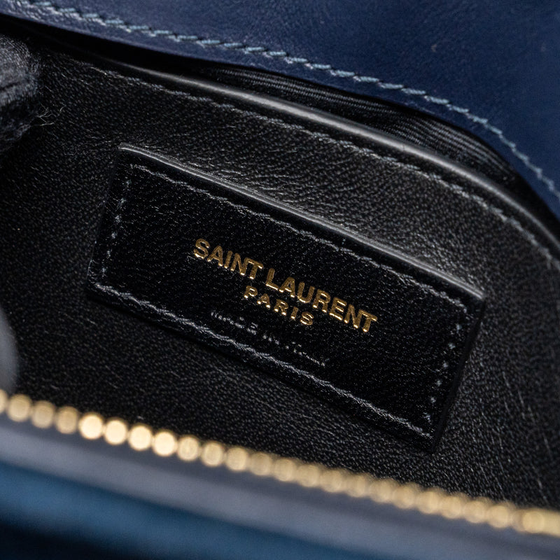 Saint Laurent /YSL Medium Lou Lou In Velvet Blue GHW