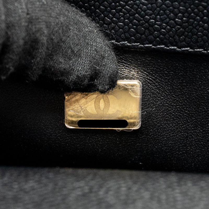 Chanel Coco Love Mini Flap Bag Adjustable Chain Caviar Black GHW (Microchip)