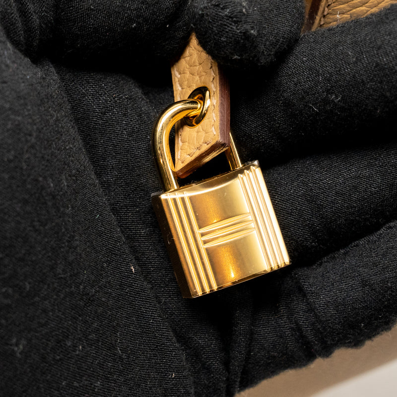 Hermes Picotin 18 lock bag clemence biscuit GHW stamp K