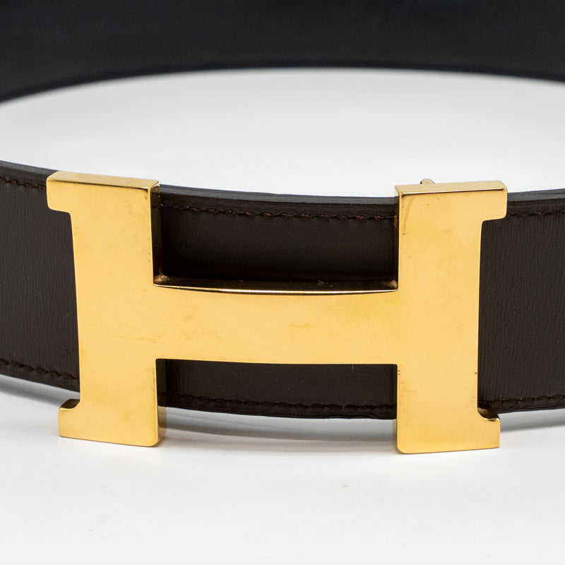 Hermes Size 95 Constance 41mm Reversible Belt Box Brown/Dark Blue GHW Stamp Square R