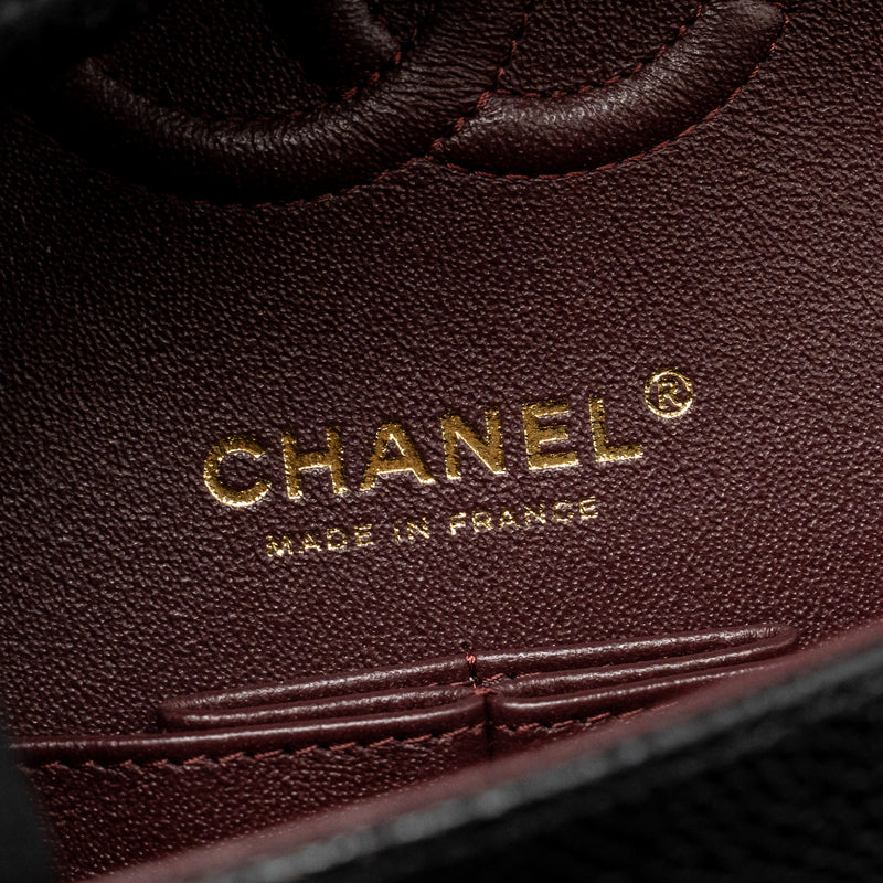 Chanel Small Classic Double Flap Bag Caviar Black GHW (Microchip)