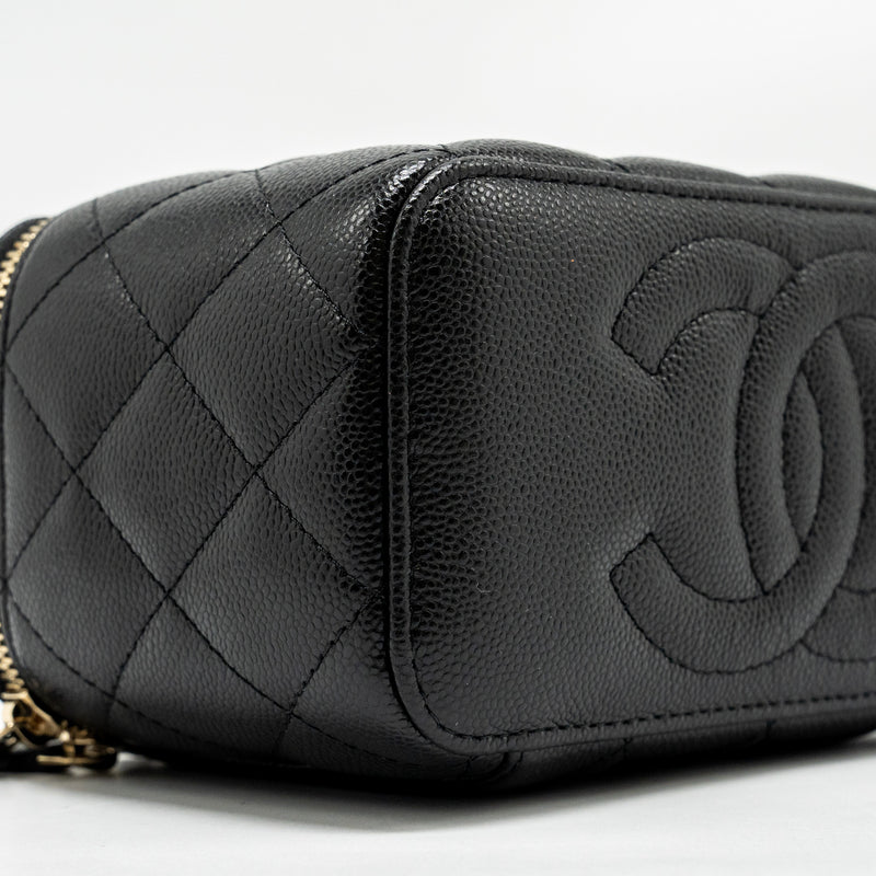 Chanel Long Vanity with Chain Caviar Black LGHW (microchip)