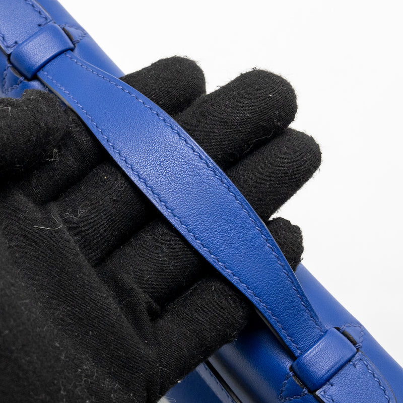 Hermes Kelly Pochette Swift Blue Electric SHW Stamp C