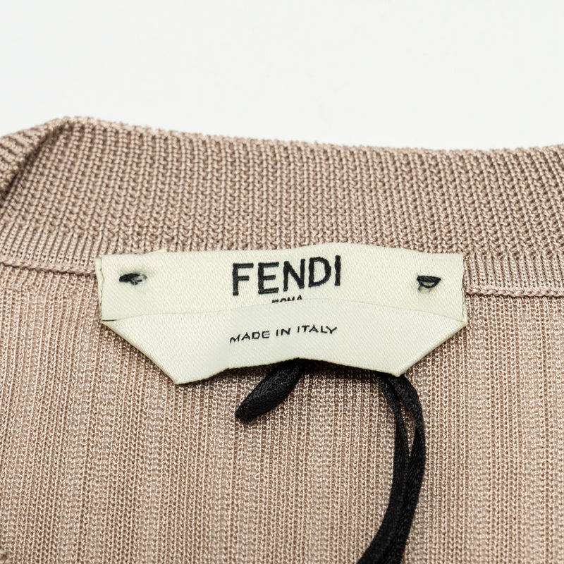 Fendi Size 38 Knit Short-sleeve Viscose Beige