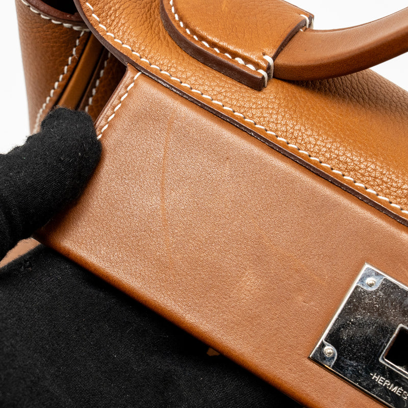 Hermes 24/24 2424 - 29 bag barenia faubourg fauve SHW stamp D