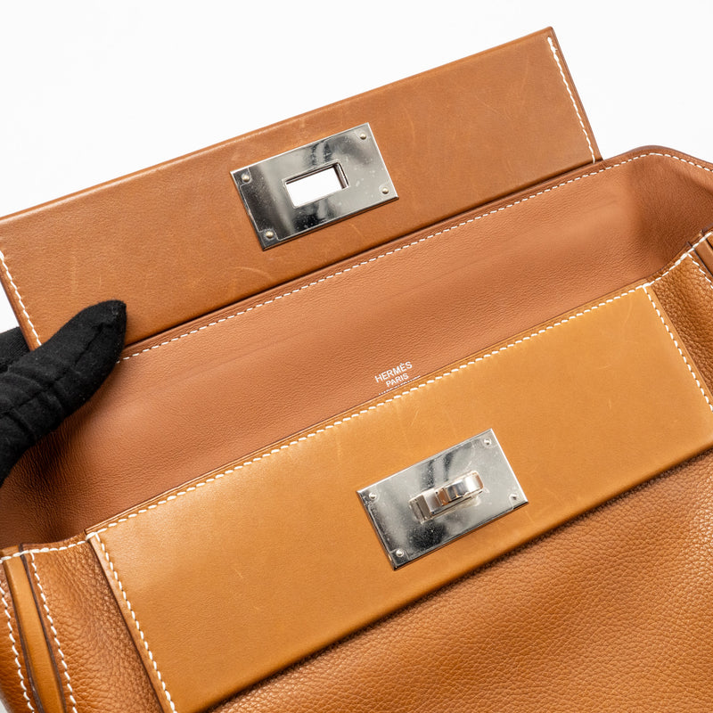 Hermes 24/24 2424 - 29 bag barenia faubourg fauve SHW stamp D