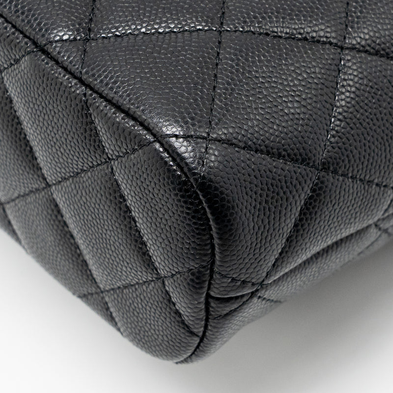 Chanel 25c detail Logo quilted hobo bag caviar black GHW (microchip)