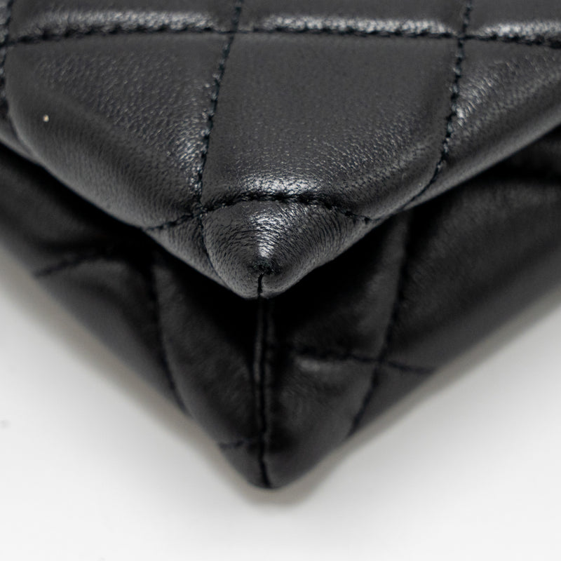 Chanel Clutch with Crystal/Pearl Charms Lambskin Black LGHW