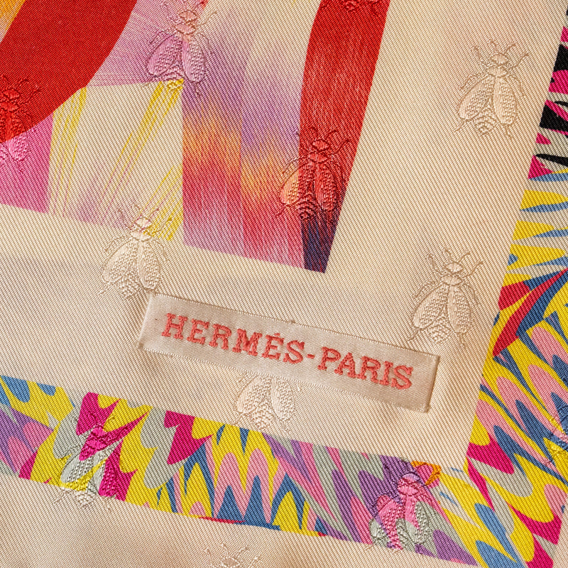 Hermes 90cm Marble Silk scarf Brides de Gala pink / multicolour
