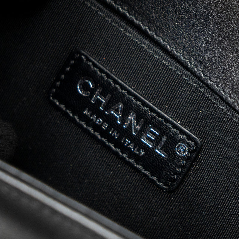 Chanel Small Boy Bag Calfskin Black Ruthenium Silver Hardware