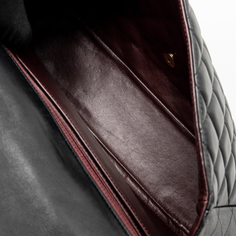 Chanel Maxi Single Flap Bag Lambskin Black GHW