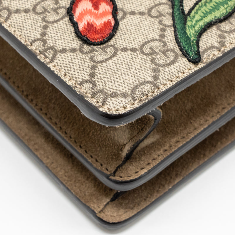 Gucci Medium Embroidered Dionysus Shoulder Bag GG Supreme Canvas/Suede Leather Multicolour SHW