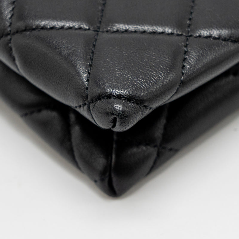 Chanel Clutch with Crystal/Pearl Charms Lambskin Black LGHW