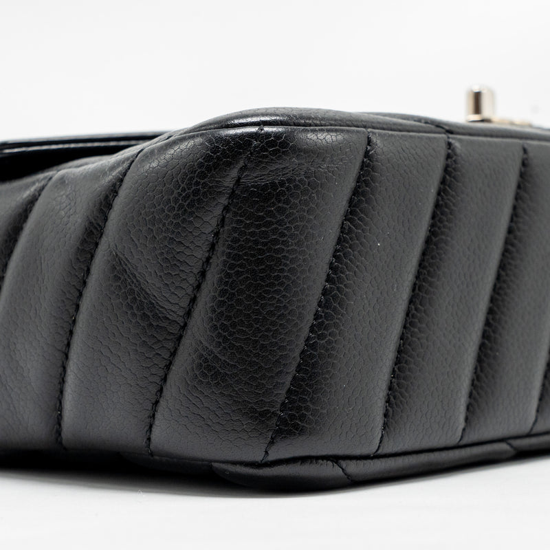 Chanel Envelop Flap Bag Chevron Caviar Black SHW