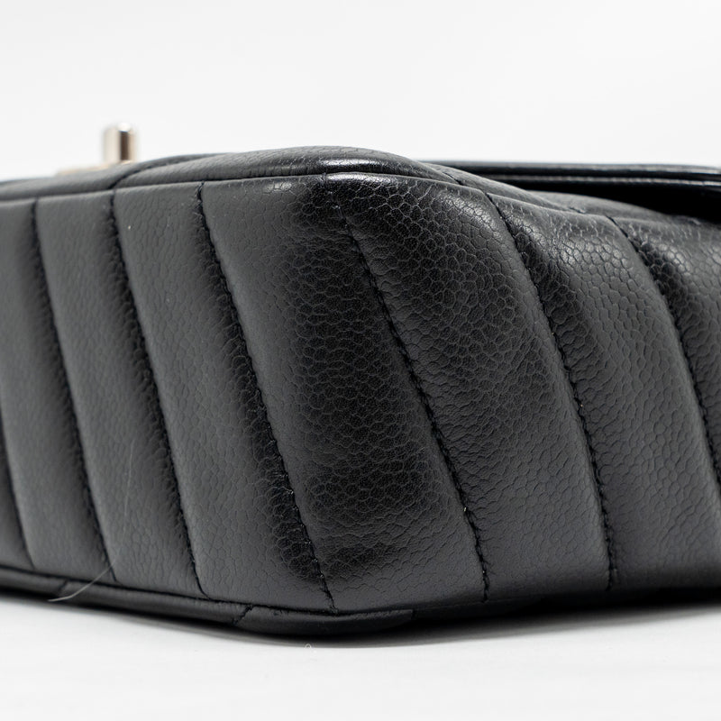 Chanel Envelop Flap Bag Chevron Caviar Black SHW