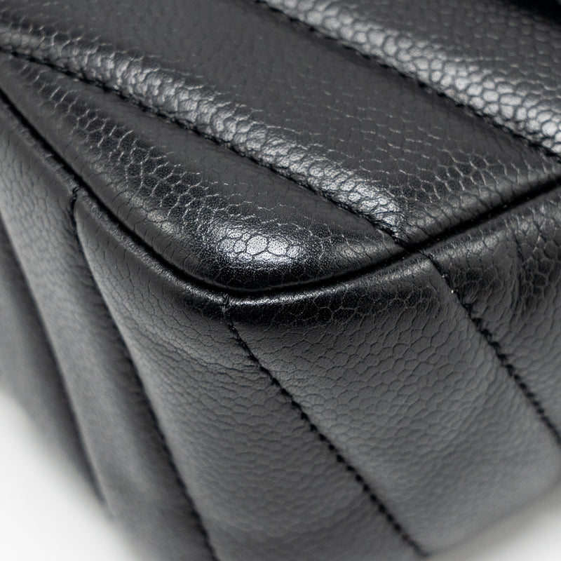Chanel Envelop Flap Bag Chevron Caviar Black SHW
