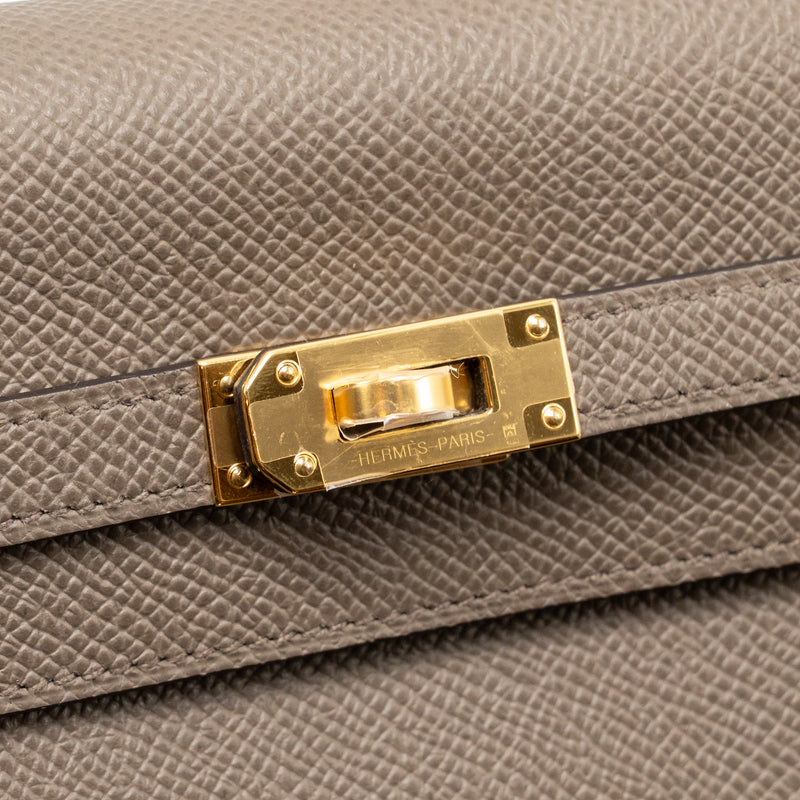 Hermes Kelly to Go Epsom Gris Etain GHW Stamp K