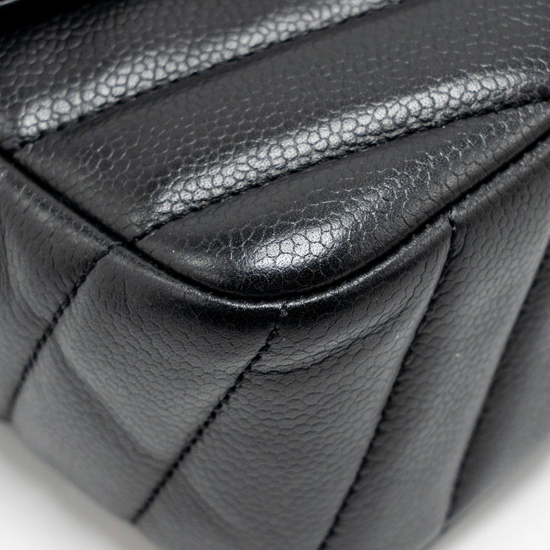 Chanel Envelop Flap Bag Chevron Caviar Black SHW